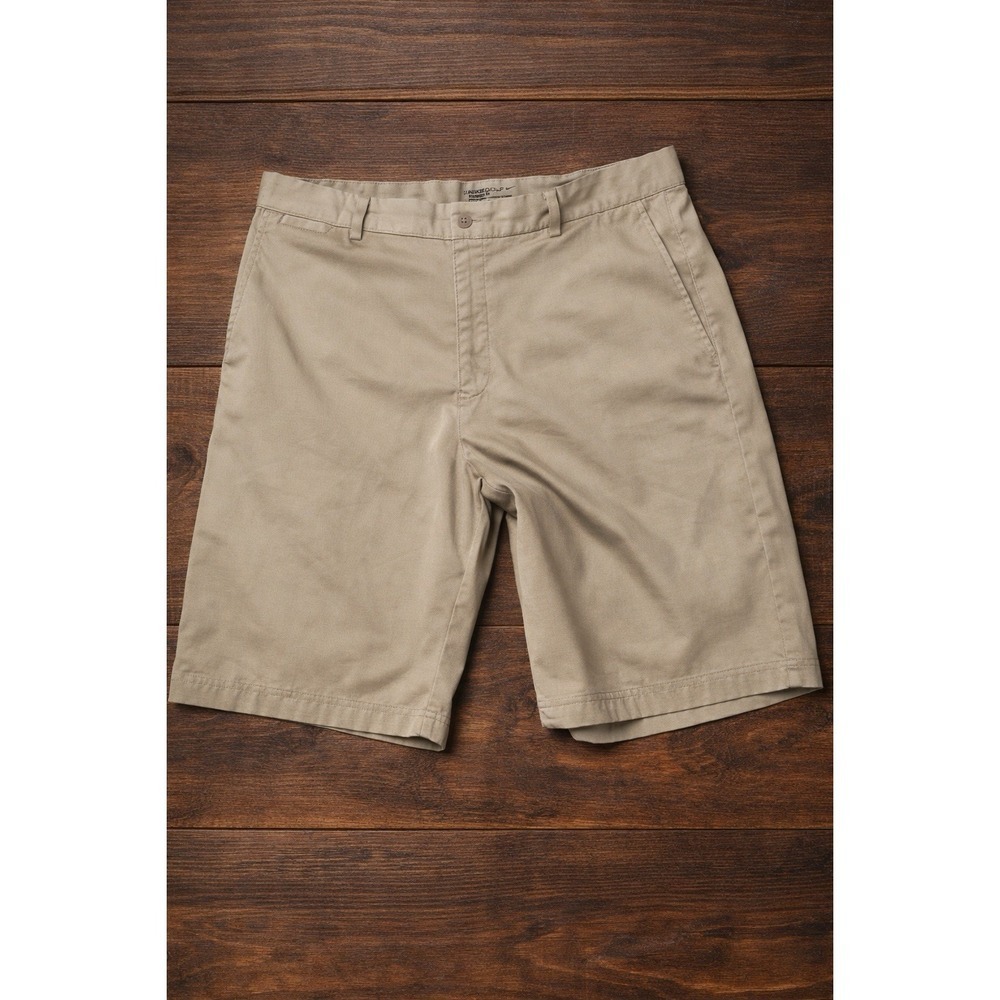 Nike Golf Dri-FIT Shorts Men's 36 Beige Khaki Standard Fit Performance Casual